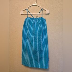 NWT Blue Striped Adjustable Shift Dress